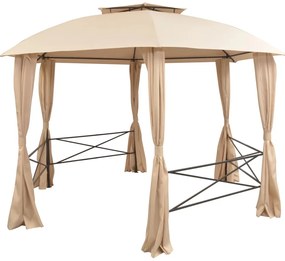 Tenda de jardim com cortinas hexagonal 360x265 cm