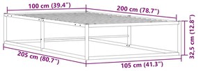Estrutura de cama sem colchão branco 100x200 cm metal