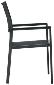 9 pcs conjunto de jantar para jardim preto