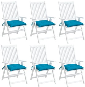 Almofadões de cadeira 6 pcs 40x40x7 cm tecido oxford azul-claro