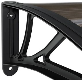 Toldo de porta 300x75 cm policarbonato preto