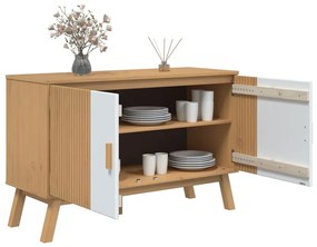 Aparador OLDEN 114x43x73,5 cm pinho maciço branco e castanho