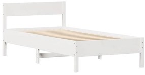 Cama sem colchão 90x190 cm madeira de pinho maciça branco