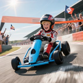 Kart Elétrico 24 V para Crianças 7 aos 12 anos, 115 x 77 x 54 cm, Modo Drift, Azul