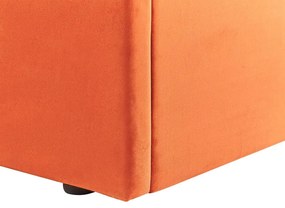 Cama de casal com arrumação em veludo laranja 140 x 200 cm VION Beliani