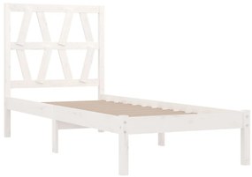 Estrutura de cama 90x200 cm pinho maciço branco