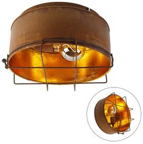 Luminária de teto industrial castanho ferrugem 35 cm - Barril Industrial