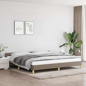 Cama sem colchão 200x200 cm tecido cinzento-acastanhado