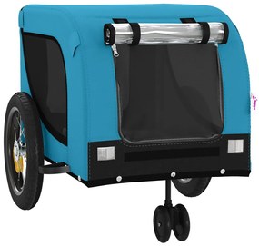 Reboque de bicicleta p/ animais tecido oxford/ferro azul/preto