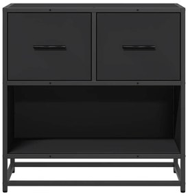 Mesa de cabeceira 60x31x60 cm madeira e metal preto