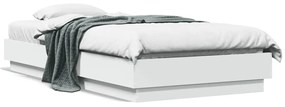 Estrutura de cama com luzes LED 75x190 cm branco