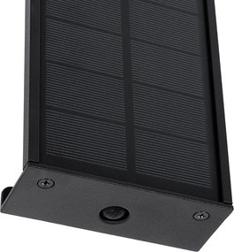 Candeeiro de Parede Exterior Preto 30 cm com LED Dimerizável em 4 Passos com Energia Solar - Serena