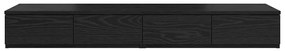 Gavetas de Cama Preto 120x36.5x16.5 cm Madeira de Engenharia
