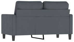 Sofá de 2 lugares 120 cm veludo cinza-escuro