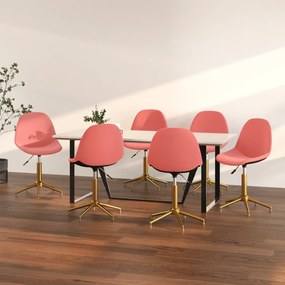 vidaXL Cadeiras de jantar giratórias 6 pcs veludo rosa