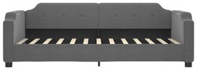 Sofá-cama c/ gavetão e gavetas 80x200 cm tecido cinzento-escuro