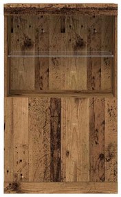 Sideboard vidaXL com Luzes LED Madeira Velha 60x37x100 cm