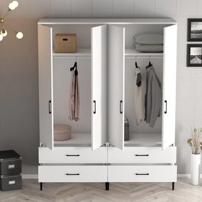Roupeiro Kumsal TT – Branco – 160x47,5x201,4 cm