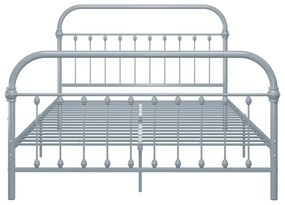 Estrutura de cama metal 140x200 cm cinzento