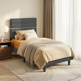 Estrutura de cama individual 90 x 200 cm (COLCHÃO NÃO INCLUIDO), com estrado de ripas Cinza ardósia