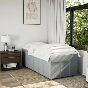 Cama com molas/colchão 90x190 cm tecido cinzento-claro