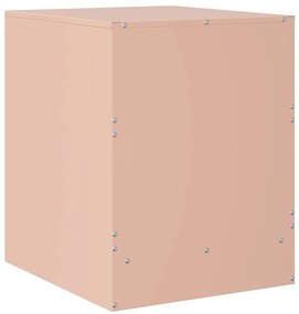 Mesas de cabeceira 2 pcs 34,5x39x44 cm aço rosa