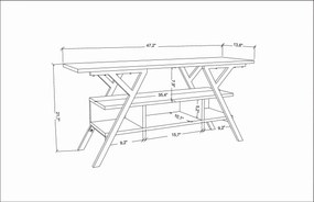 Móvel TV Minerva – Branco/Antracite – 120x35x55 cm