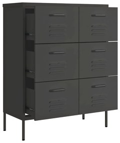Armário com gavetas aço 80x35x101,5 cm antracite
