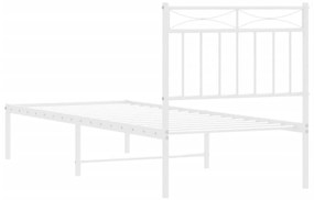 Estrutura de cama com cabeceira 80x200 cm metal branco