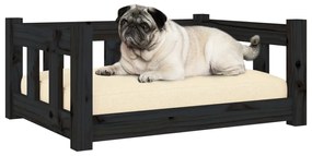 Cama para cães 65,5x50,5x28 cm madeira de pinho preto