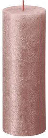 Bolsius Velas rústicas cilíndricas Shimmer 4 pcs 190x68 mm rosa