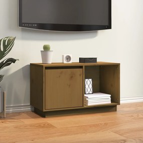vidaXL Móvel de TV 74x35x44 cm madeira de pinho maciça castanho mel
