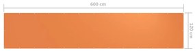Tela de varanda 120x600 cm tecido Oxford laranja