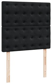 Cama com molas/colchão 90x200 cm veludo preto