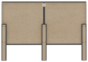 Cabeceira de cama acolchoada 140x200 cm tecido cinzento-escuro