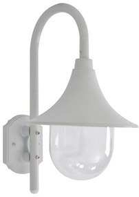 Candeeiro de parede para jardim E27 42 cm alumínio branco