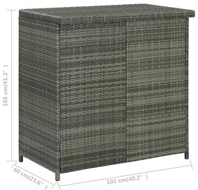 3 pcs conjunto de bar vime PE cinzento