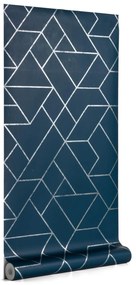 Kave Home - Papel de parede Gea azul e prateado 10 x 0,53 m FSC MIX Credit