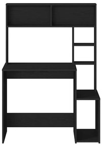 Secretária c/ prateleiras 100x45x140 cm derivados madeira preto