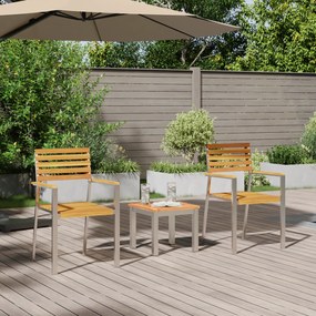 Conjunto de Jantar de Jardim vidaXL 3 Peças Madeira Maciça de Acácia
