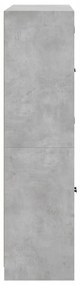 Estante c/ portas 136x37x142 cm derivados madeira cinza cimento