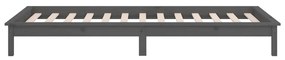 Estrutura de cama c/ luzes LED 90x200cm madeira maciça cinzento