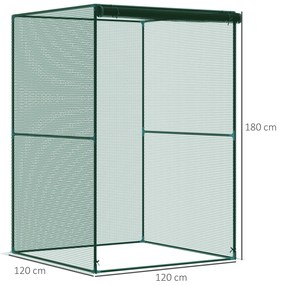Estufa para Cultivo Estufa para Plantas com Porta Enrolável e Estrutura de Aço para Jardim Varanda Pátio 120x120x180 cm Verde