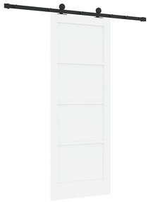 Porta deslizante vidaXL com conjunto de hardware branca 78x202 cm made