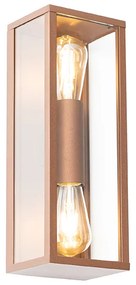 Candeeiro de parede industrial castanho enferrujado 38 cm 2 luzes IP44 - Charlois