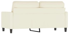 Sofá de 2 lugares veludo 140 cm cor creme