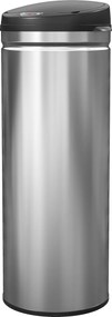 Caixote do lixo automático para cozinha de 50 L em aço inoxidável, com tampa de fecho suave, 30,5 x 30,5 x 85 cm, prateado