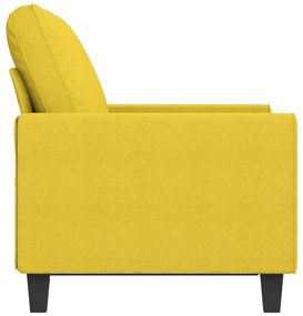 Sofá de 2 lugares 120 cm tecido amarelo-claro