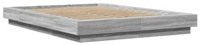 Estrutura de cama 140x200 cm derivados de madeira cinza sonoma