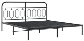 Estrutura de cama com cabeceira e pés 193x203 cm metal preto